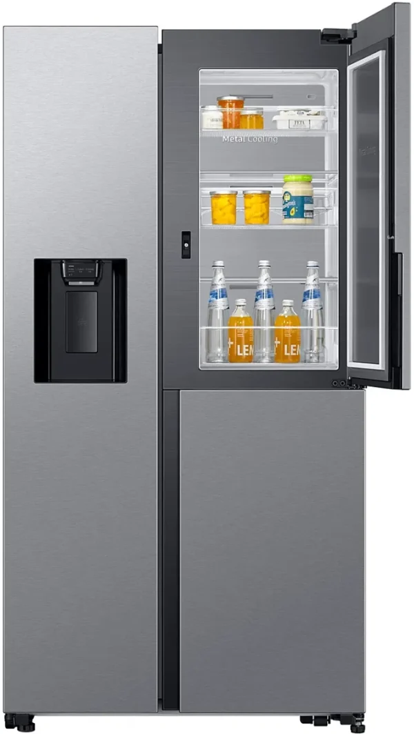 ثلاجة سامسونج باب بجانب باب 21.5 قدم / 610 لتر - فضي